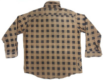 ビンテージ ELY 50S 60S レア カラー プリント ネルシャツ ポケット リメイク サイズ XL 17 ブラウン ブラック シャドー チェック 茶 黒 色_画像2