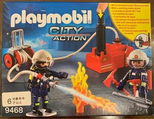 playmobil 2個セット　9468 消防隊員とウォーターポンプ6877 女性警官とバランスレーサー