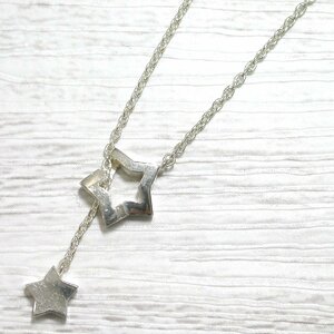 M1159【BSJBJ】STAR JEWELRY スタージュエリー SV925 SILVER シルバー ラリアット 星 ネックレス