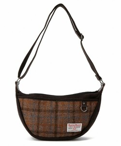 coen×Harris Tweedko-en× Harris tweed round shoulder bag body bag Brown check men's unisex 