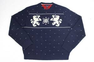 TOMMY HILFIGER トミーヒルフィガー クルーネックニットセーター（ＸＬ）ネイビー