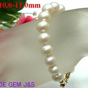 [ new goods ][ extra-large ][ high class natural white group pearl design bracele ]10.0-11.0mm/16cm/ our shop original commodity 