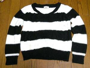 *E hyphen world galleryi- high fn border knitted sweater 