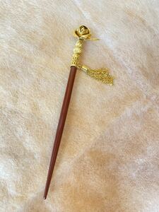  ornamental hairpin 17cm * Gold charm Japan dancing The Seven-Five-Three Festival coming-of-age ceremony 