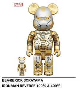 BE@RBRICK IRON MAN REVERSE 100% & 400% Sorayama Metropolis Variant MARK Ⅲ Bearbrick Ironman solayama empty mountain basis 2G