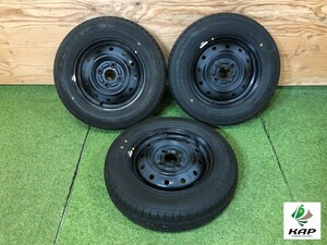 スズキ純正　13×4.00B　ホイール ＆ タイヤ　DUNLOP　145/80R13　3本セット　～ アルト 他 ～　【個人宅配送不可】