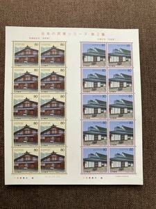 * unused japanese house series no. 2 compilation mail stamp horse place house housing Nagano prefecture middle house housing Nara prefecture Heisei era 10 year 1998 year commemorative stamp seat 80 jpy 20 sheets 