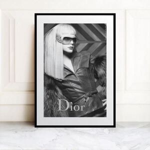 ポスター インテリア Dior ディオール A4 A3 A2 B2 北欧 モノトーン フレーム 額縁 白黒 アート