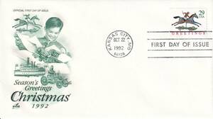 【ＦＤＣ】クリスマス切手（２）（１９９２年）（アメリカ）　t2807