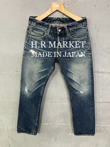 H.R MARKET ダメージ加工セルビッチデニム！日本製！ハリウッドランチマーケット