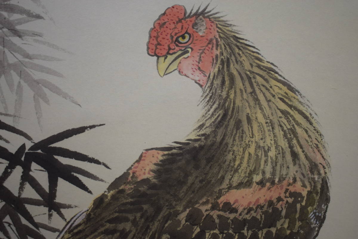 [Trabajo auténtico] //Doppo/Gamecock/Figura de Gamecock/Pollo/Zodiac/Caja de Paulownia incluida/Pergamino colgante Hotei-ya HI-993, cuadro, pintura japonesa, paisaje, Fugetsu