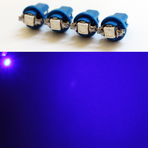 LED T5 B8.5D 青 4個 欧州車 バルブ ライト エアコン メーター スイッチ インジゲーター ポジション SMD 照明 球 高輝度 ブルー