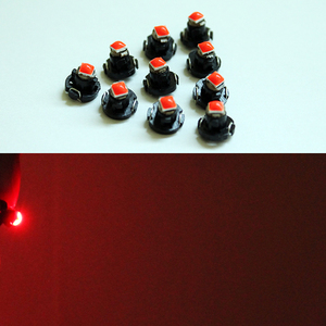 10個 LED T3 バルブ ドーム エアコン メーター スイッチ インジゲーター ポジション 照明 球 高輝度 レッド 赤
