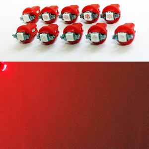 LED T5 B8.5D 赤 10個 欧州車 バルブ ライト エアコン メーター スイッチ インジゲーター ポジション SMD 照明 球 高輝度 レッド