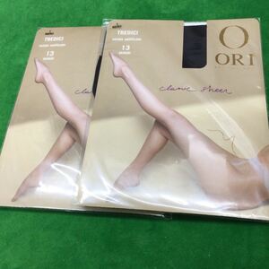 超お値打出品 ORI TREDICI13den Lady's インポート微光沢 オールスルーパンティーストッキング2足セット　1サイズ　NERO新品未使用品②