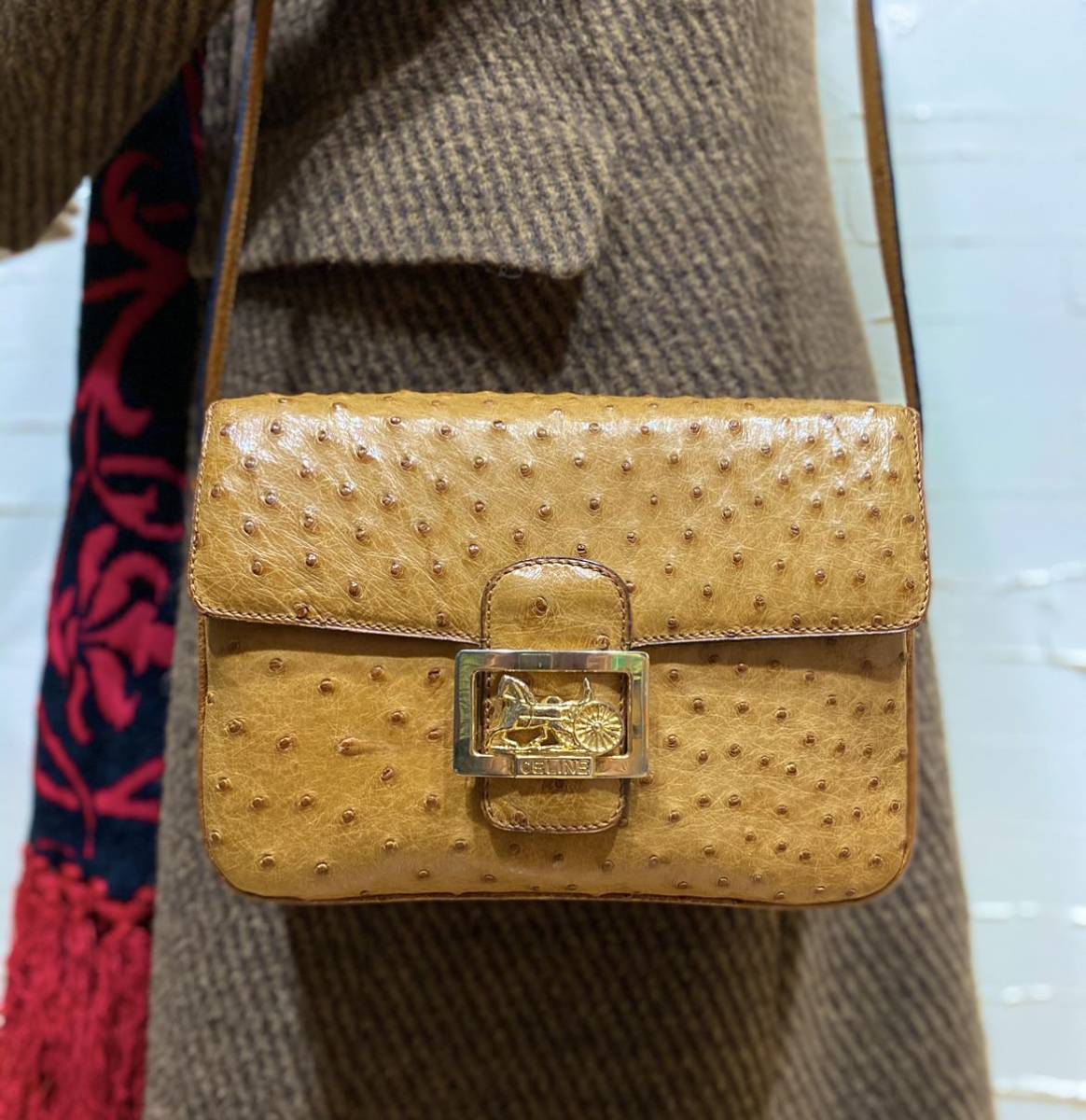 激レア 良品 OLD CELINE クラシカル レザーハンドバッグ スターボール