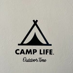 202. 【送料無料】 CAMP LIFE テント Outdoor Time カッティングステッカー キャンプ　アウトドア 【新品】