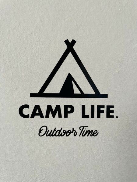 203. 【送料無料】 CAMP LIFE テント Outdoor Time カッティングステッカー キャンプ　アウトドア 【新品】
