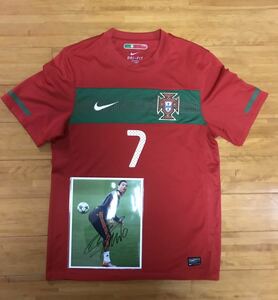 Super Rare Christiano Ronaldo подписано подписано подписано фото и униформа Nike Portugal