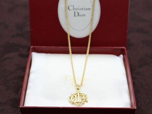 【極美品】Christian Dior ネックレス ロゴ クリスチャン ディオール ヴィンテージ アクセサリー レディース 結婚式 レア A12