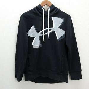 y■アンダーアーマー/UNDER ARMOUR LOOSE トレーニングパーカー■黒【レディースMD】LADIES/53【中古】