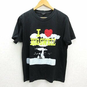 WW■ビームス/BEAMS I BIG SWELLプリントTシャツ■黒【メンズM】MENS/10