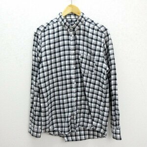 ★ チープマンデー/CHEAP MONDAY NEO BD SHIRT チェック柄 長袖BDシャツ【M】黒白MENS