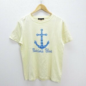 ●ユナイテッドアローズ/RHYTHM OF LIFE碇プリント/カラーTシャツ■黄色【L】MENS