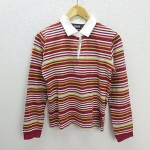 ★ パタゴニア/patagonia ボーダー柄 オーガニックコットンポロシャツ 長袖ラガーシャツ【S】LADIES