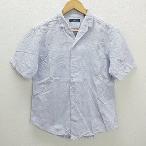 ☆☆ シップス/SHIPS クロスステッチ刺繍 半袖オープンカラーシャツ【L】MENS/18