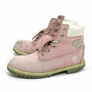 T■【US5】ティンバーランド/TIMBERLAND 22956Mレザーワークブーツ■ピンクLADIES