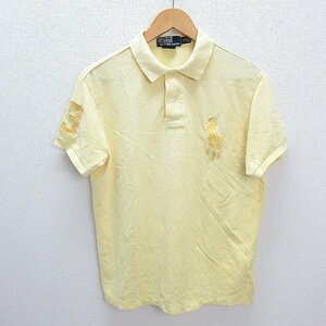 Ｔ■ラルフローレン/POLO RALPH LAURENスリムフィット半袖ポロシャツ■黄色【L】MENS/G12