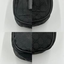 1円～【超極美品】GUCCI グッチ ショルダーバッグ メッセンジャーバッグ マザーズバッグ GG柄 キャンバス レザー ブラック メンズ_画像6