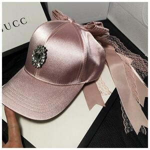 Cap Ladies Bijou Saten Pink лента милая шляпа корейская кружевная жара