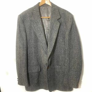 ■ビンテージ イングランド製 Harris Tweed × ORVIS ヘリンボーン 2ボタン ウール テーラードジャケット 古着 英国 サイズ44■