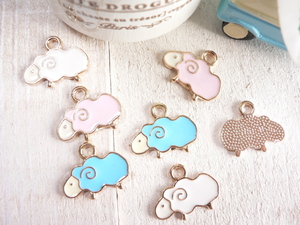  charm .6 piece ( #1784)... sheep 3 color × each 2 pendant head fastener top handicrafts parts handmade materials 