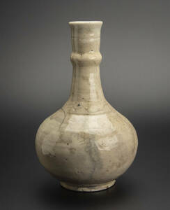 明 白釉長頸瓶 共箱 中国 古美術