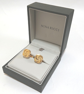 【nrc22】新品　NINA RICCI　ニナリッチ　カフス　カフリンクス　ゴールド　渦巻き　フラワーデザイン