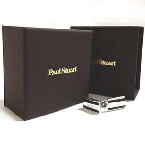 [PSC43] Новый Пол Стюарт Пол Стюарт запонки Silver x Black Onyx