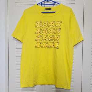 *[ old clothes ] short sleeves T-shirt LL size 24 hour tv yellow color, illustration entering 