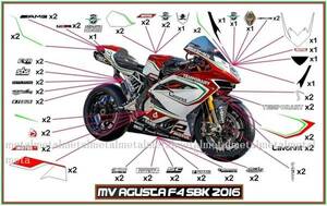 MVアグスタ F4 SBK 2016モデル ステッカー デカール セット ワールドスーパーバイク