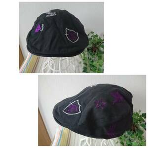 *casselin five avenue * black series * hunting cap * cotton 100%* Heart * Star * britain character * embroidery * approximately 58cm*