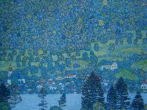 Art hand Auction GUSTAV KLIMT, Klimt, Une colline dans la forêt d'Unterach, au bord du lac Attersee, D'une rare collection d'art, Nouveau cadre de haute qualité, Encadré, En bonne condition, Peinture, Peinture à l'huile, Nature, Peinture de paysage