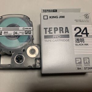 テプラTEPRA PRO透明BLACK INK24mm KING JIM