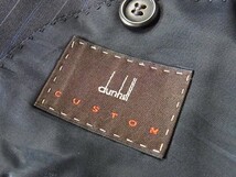 美品 正規品 dunhill ダンヒル カシミア混 ストライプ柄 ウール テーラードジャケット 濃紺 サイズ44_画像6