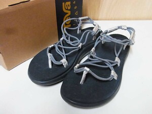 美品 Teva テバ 編み上げ コンビレザー サンダル 23センチ 靴 グレー