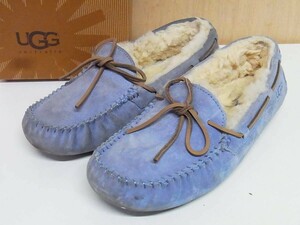 TS 綺麗 UGG AUSTRALIA アグオーストラリア W DAKOTA ムートンレザー スリッポン 薄紫 サイズ7 靴20