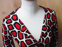 良好 DIANE von FURSTENBERG/ダイアンフォン ファステンバーグ REINA L/S 総柄 シルクジャージー ワンピース サイズ0_画像6