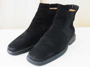 高級 BALLY バリー サイドゴア スエードレザー ラバーソール ブーツ 黒 靴 サイズ7D