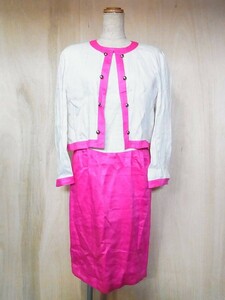  rare Courage's Courreges Vintage 80*s flax material no color One-piece setup white x pink 11 number 